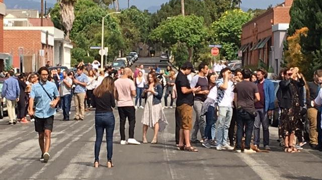 People watching the eclipse