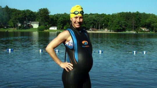 Female Cyclist that is Pregnant