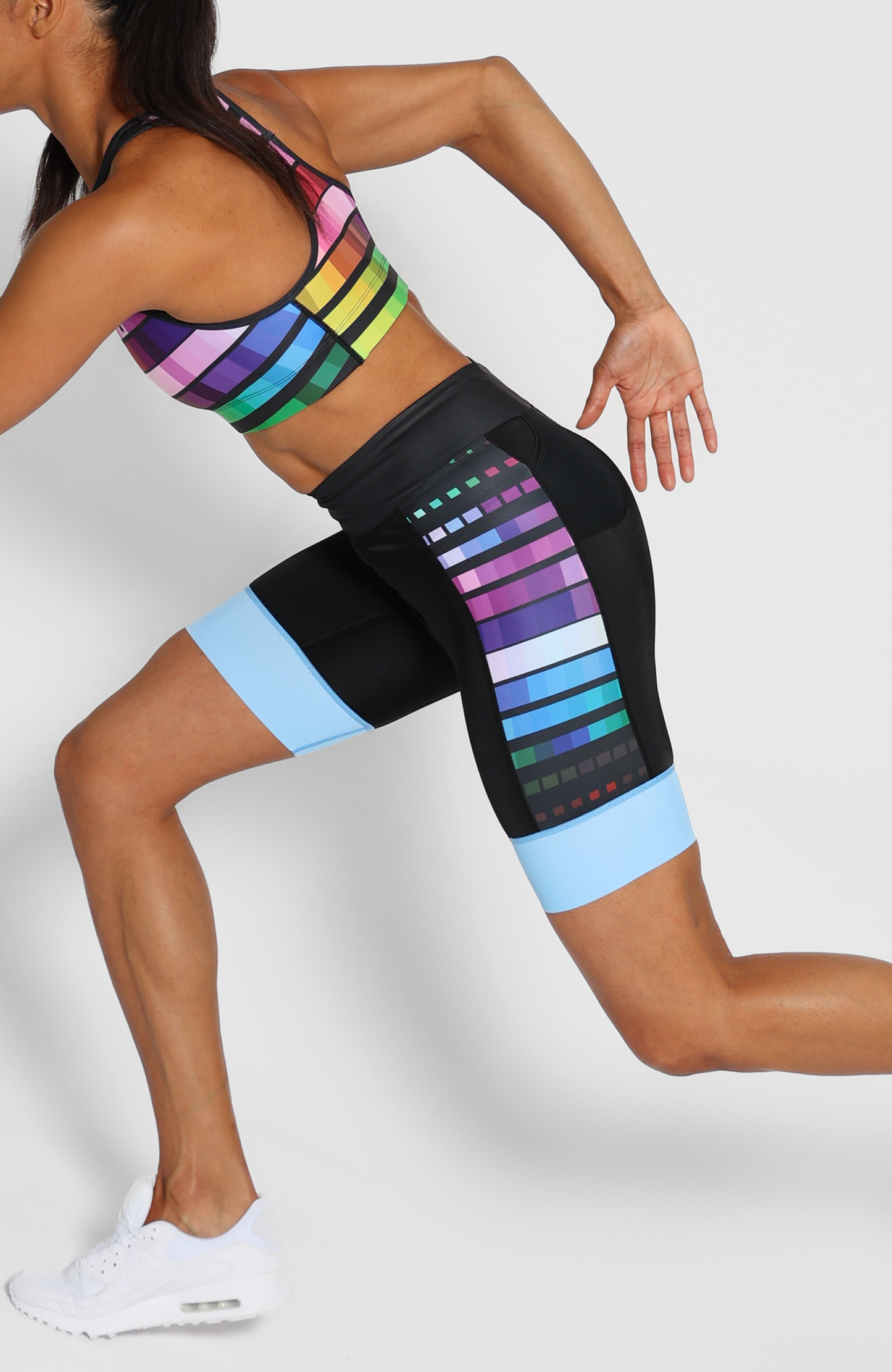 Coeur Sports 8 Inch Powerband Tri Short Cyberchic Women's 8" Triathlon Shorts