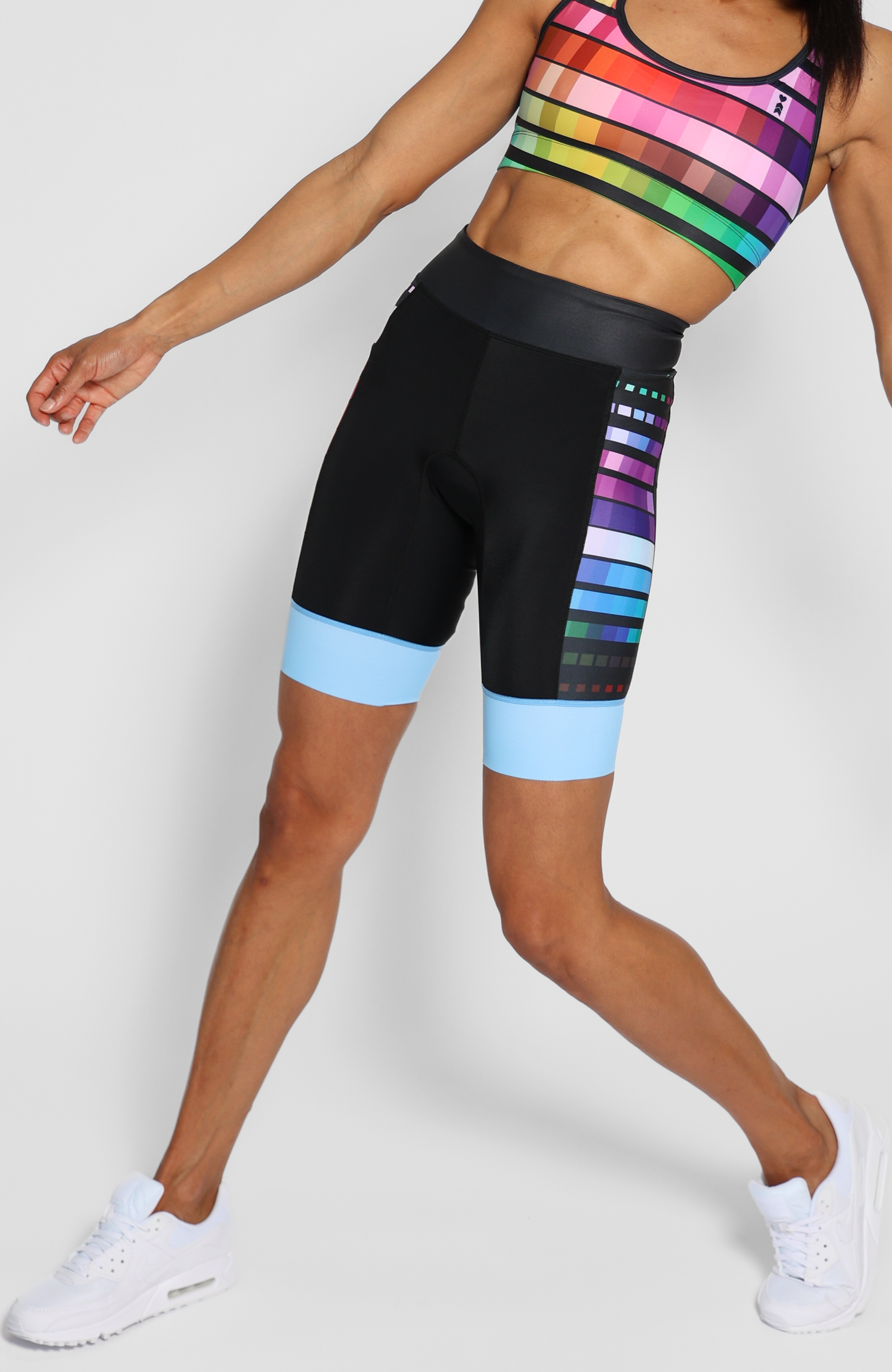 Coeur Sports 8 Inch Powerband Tri Short Cyberchic Women's 8" Triathlon Shorts