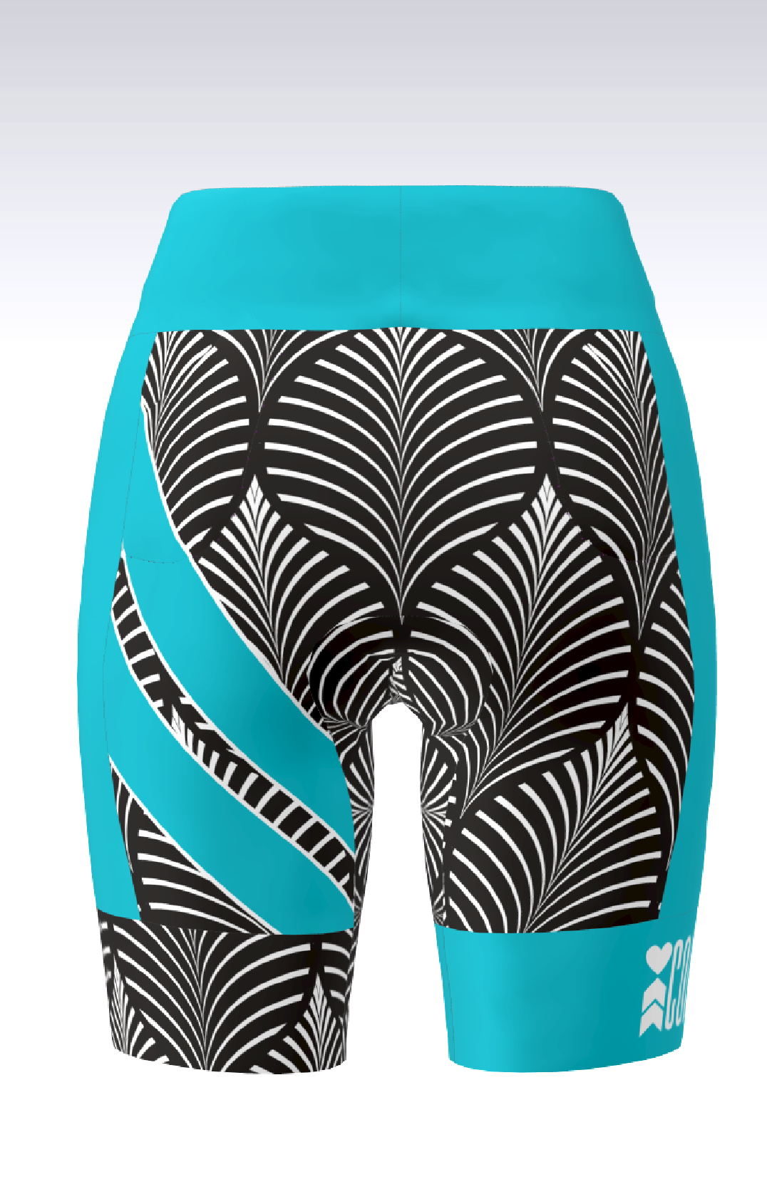 Coeur Sports 8 Inch Powerband Tri Short PRESALE! Filigree Women's 8 inch Triathlon Shorts
