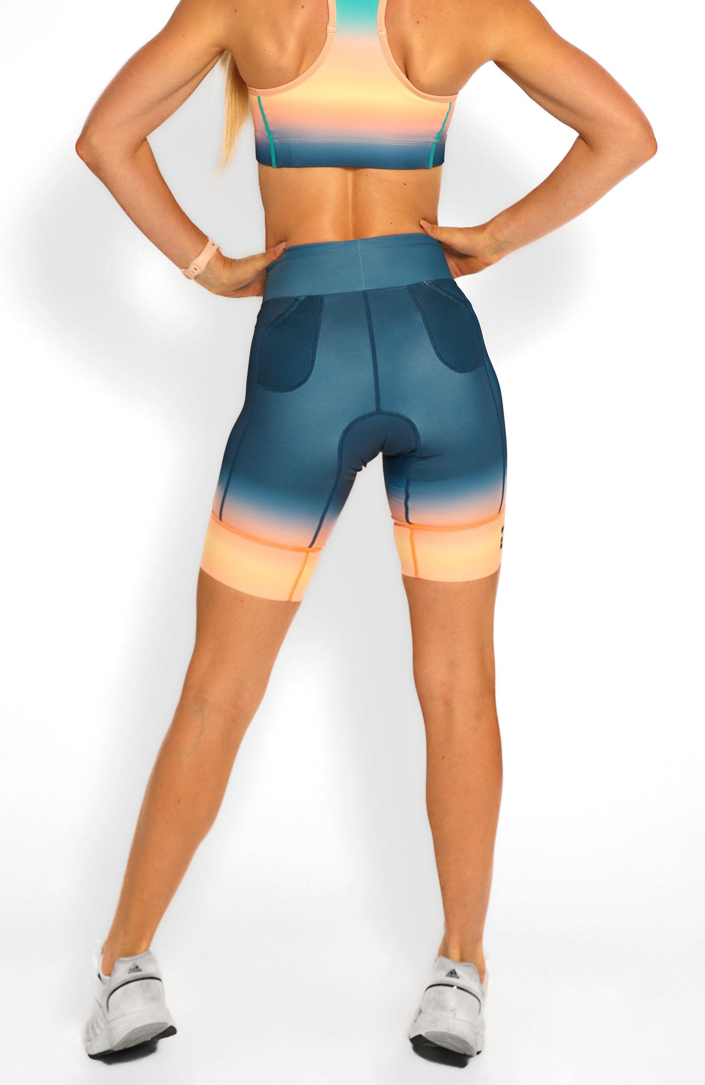 Coeur Sports 8 Inch Powerband Tri Short Solar Flare Women's 8" Triathlon Shorts