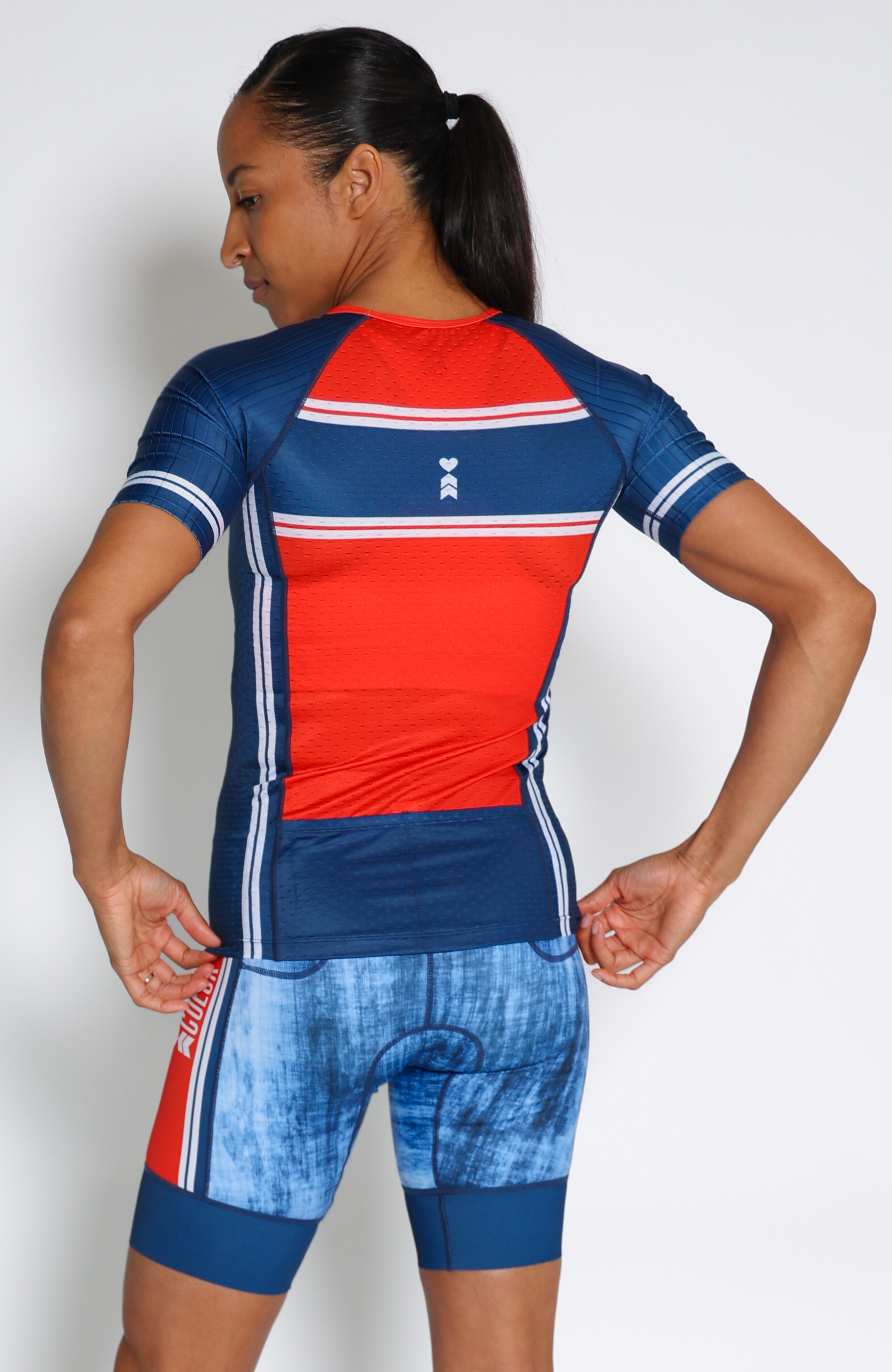 Coeur Sports Aero Tri Top Denim Women's Sleeved No Zip Triathlon Aero Top