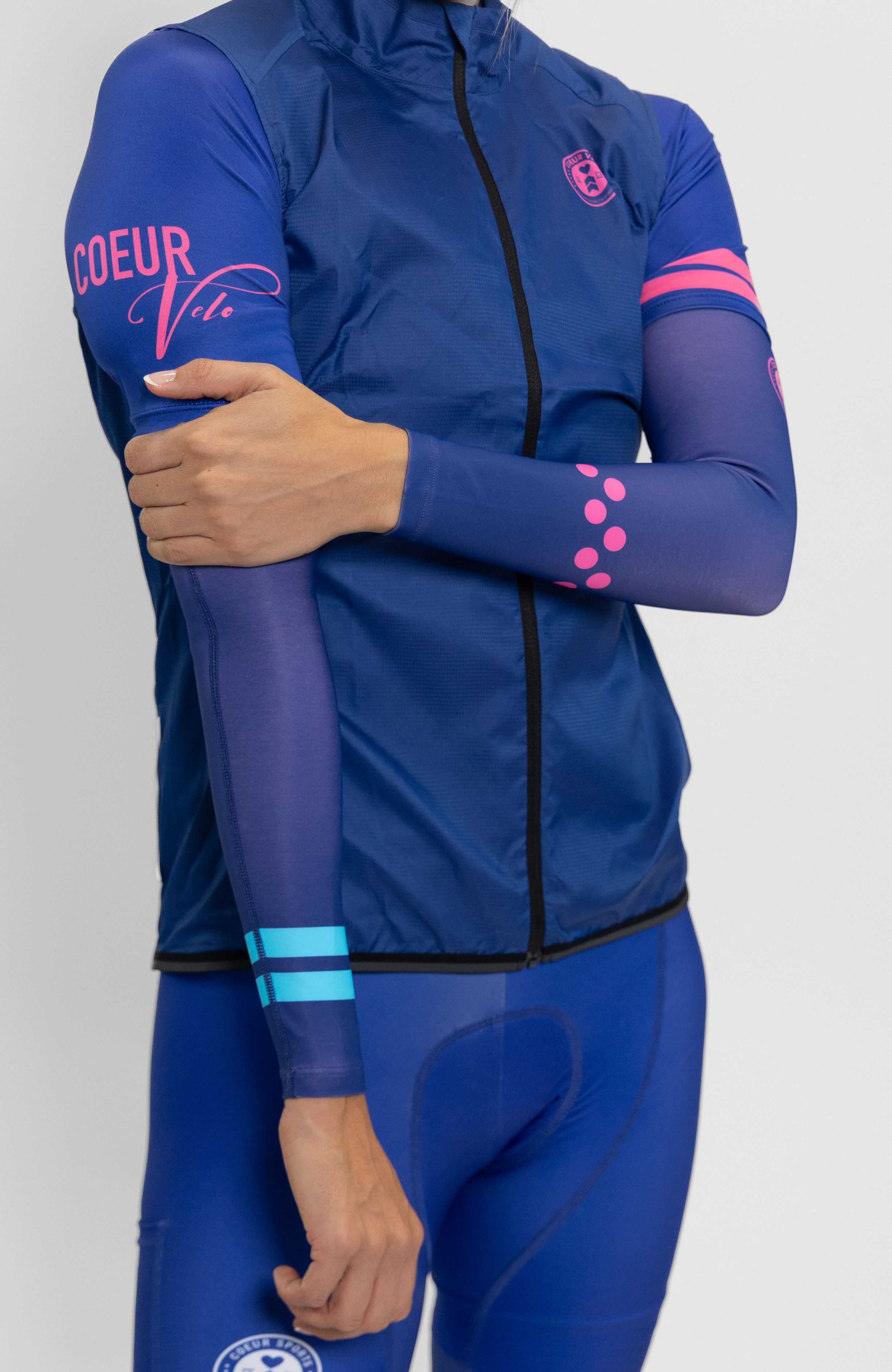 Coeur Sports Arm Warmer Thermal Arm Warmers in Wavelength