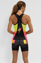 Coeur Sports Braless Tri Tank Women's Braless Triathlon Tank Top in Voltage