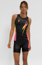 Coeur Sports Braless Tri Tank Women's Braless Triathlon Tank Top in Voltage