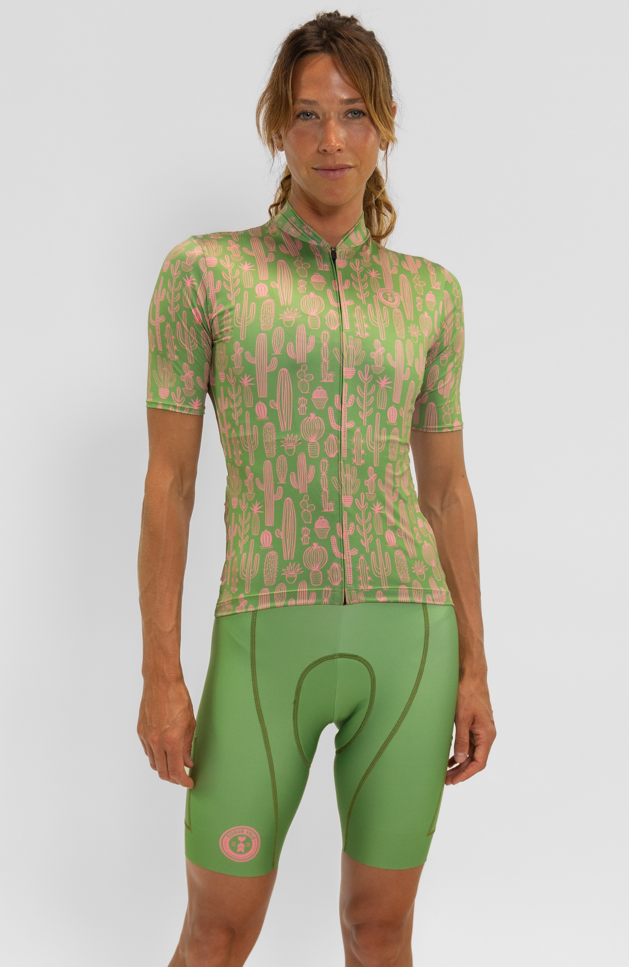 Coeur Sports Cycling Jersey Women's Cycling Jersey in Cactus
