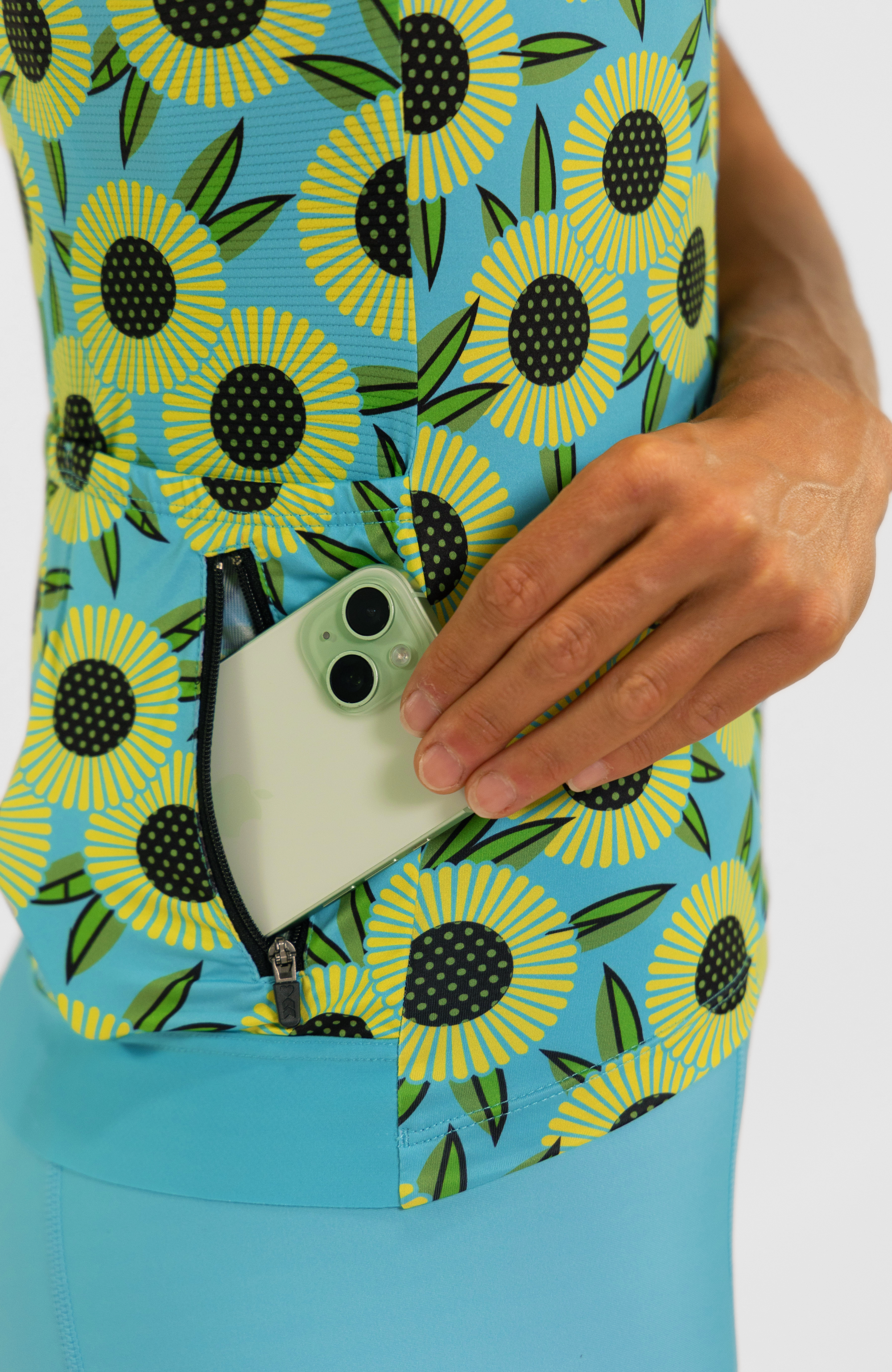 Coeur Sports Cycling Jersey Women's Cycling Jersey in Sunflowers