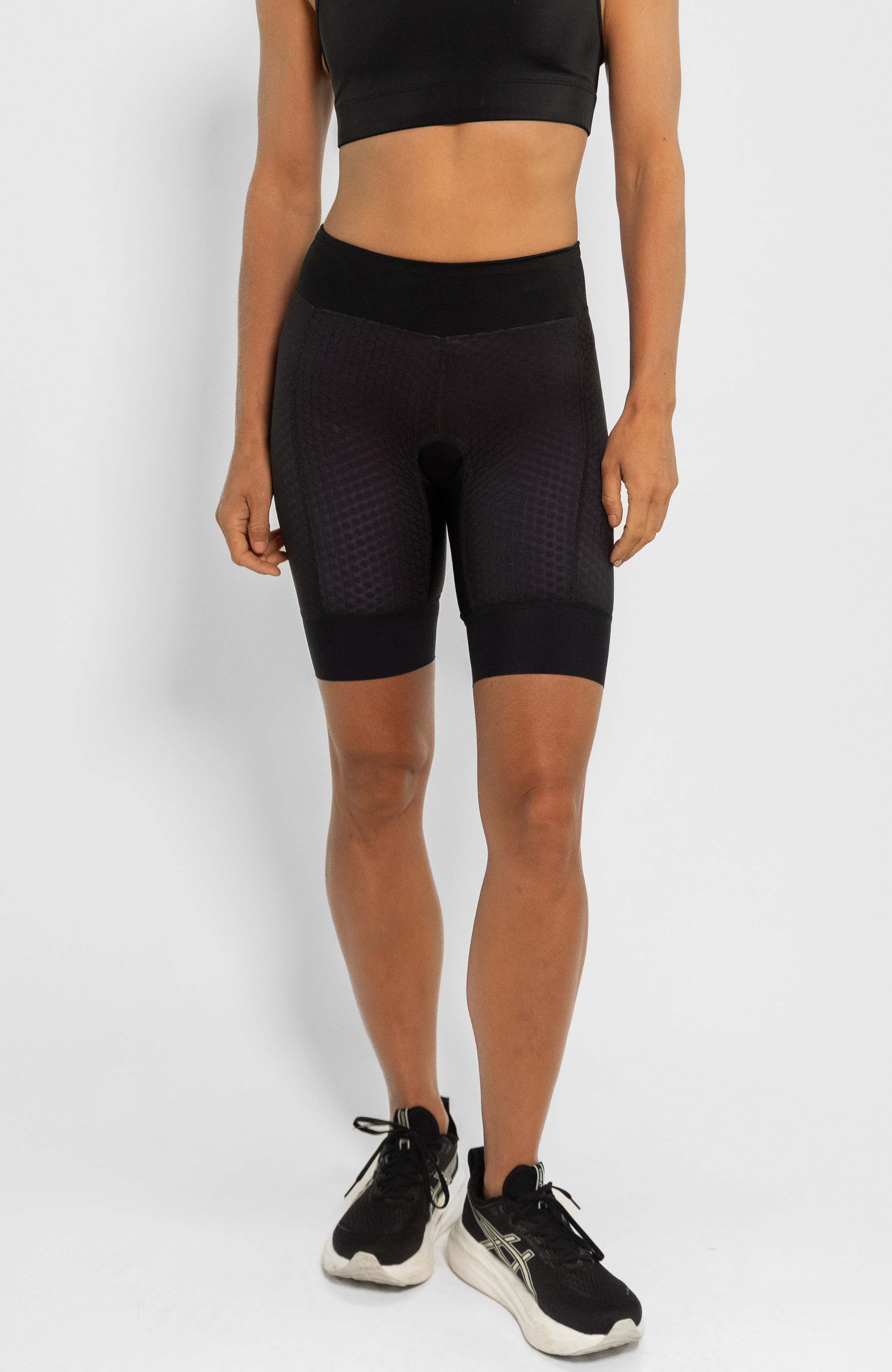 Coeur Sports Italiana 8 Inch Powerband Tri Short Zele Tri Aero Speed Shorts in Black