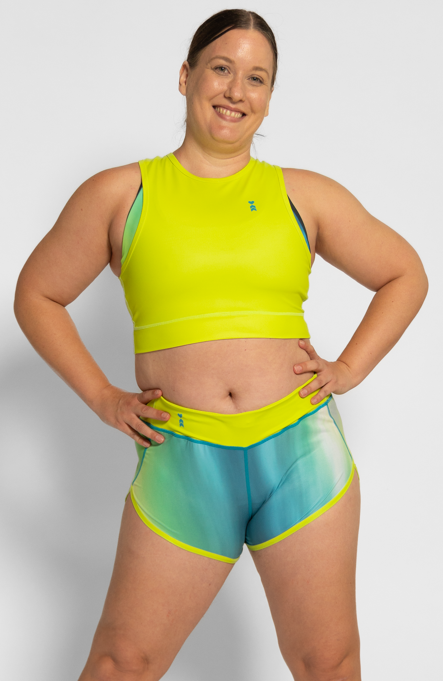 Coeur Sports Run Crop Top Aurora Women's Running Tech Crop