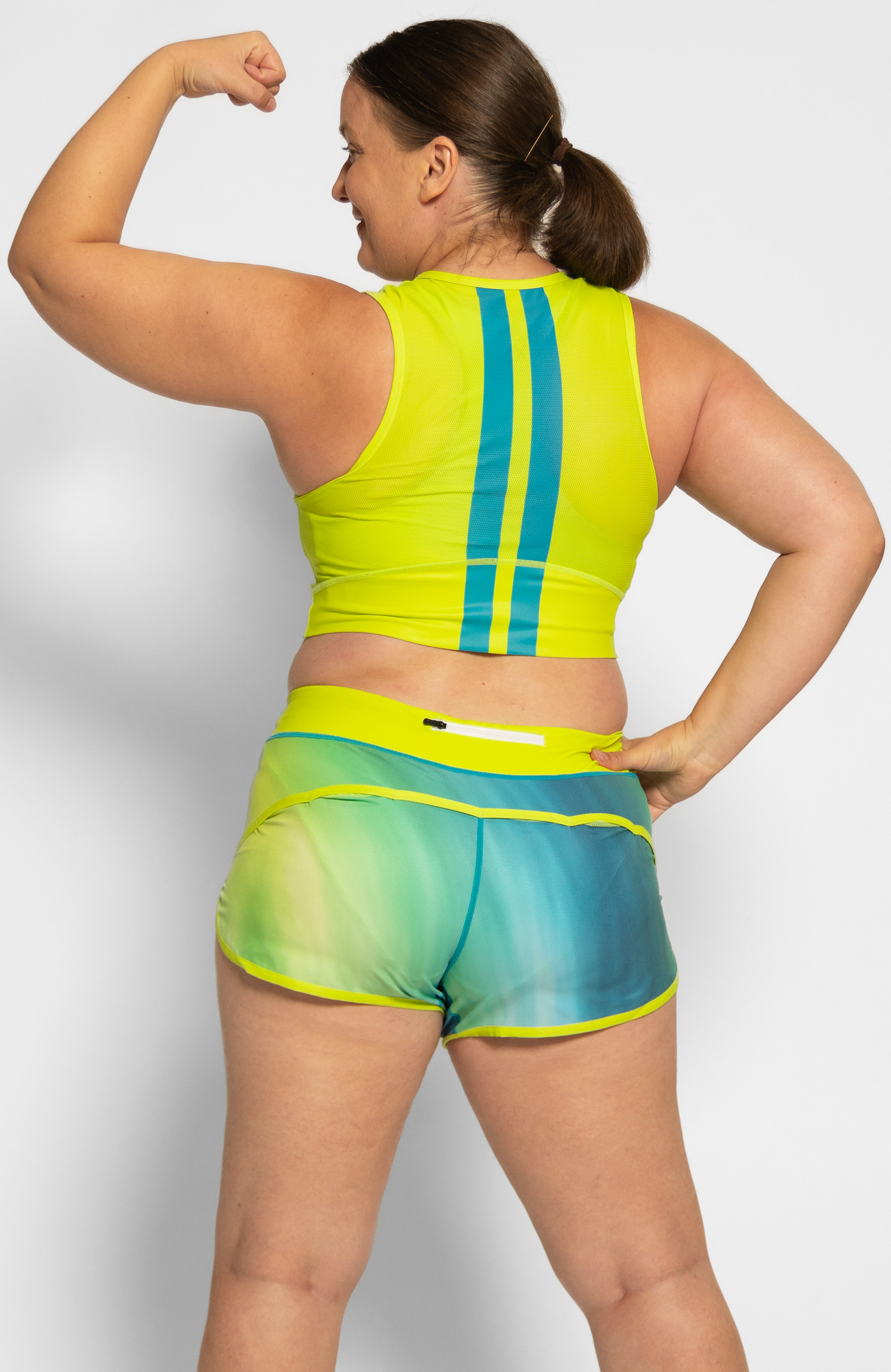 Coeur Sports Run Crop Top Aurora Women's Running Tech Crop