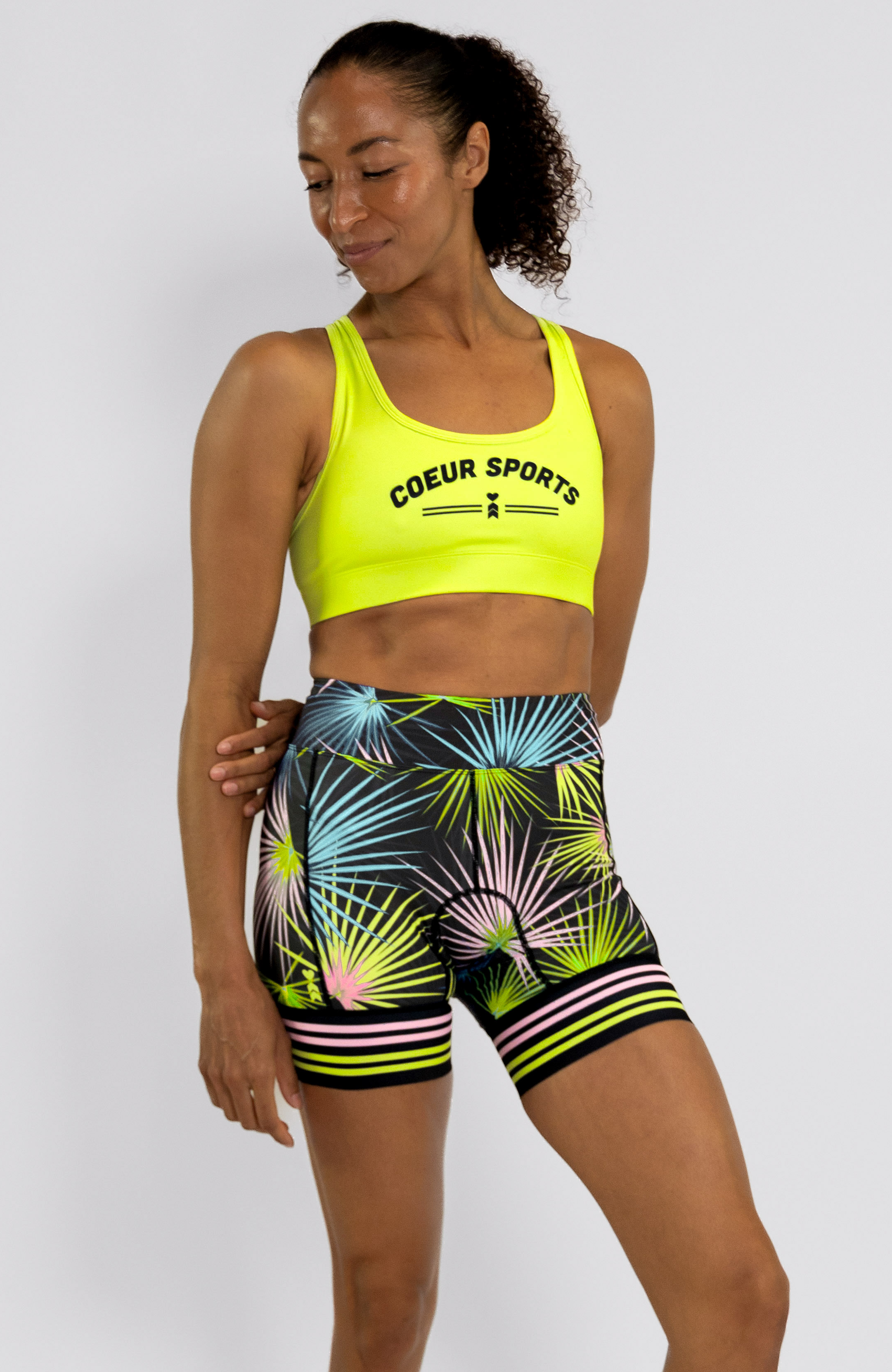 Coeur Sports Sports Bra Pocket Sports Bra in Palm Party
