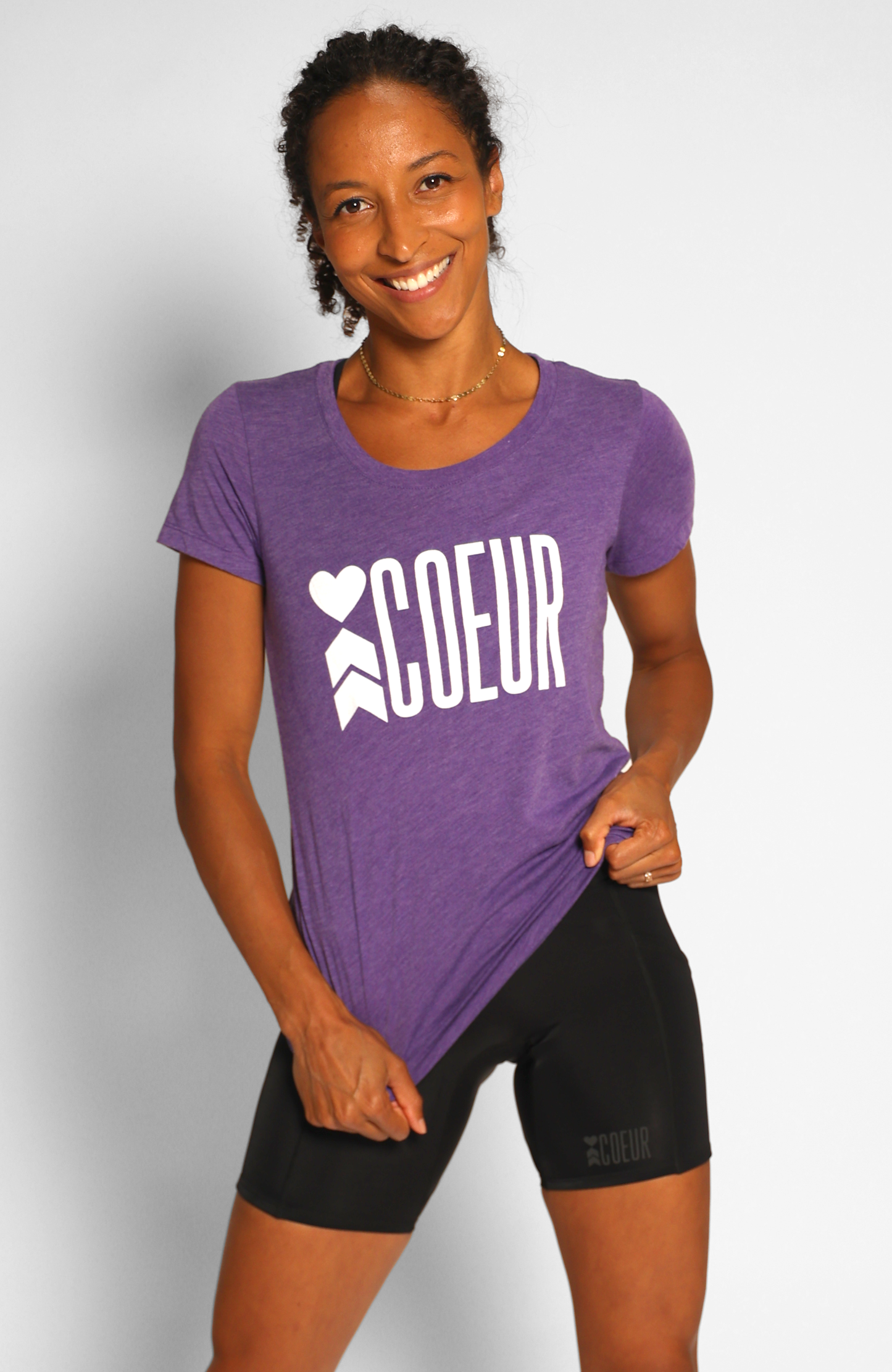 Coeur Sports Tank Purple Logo Tee