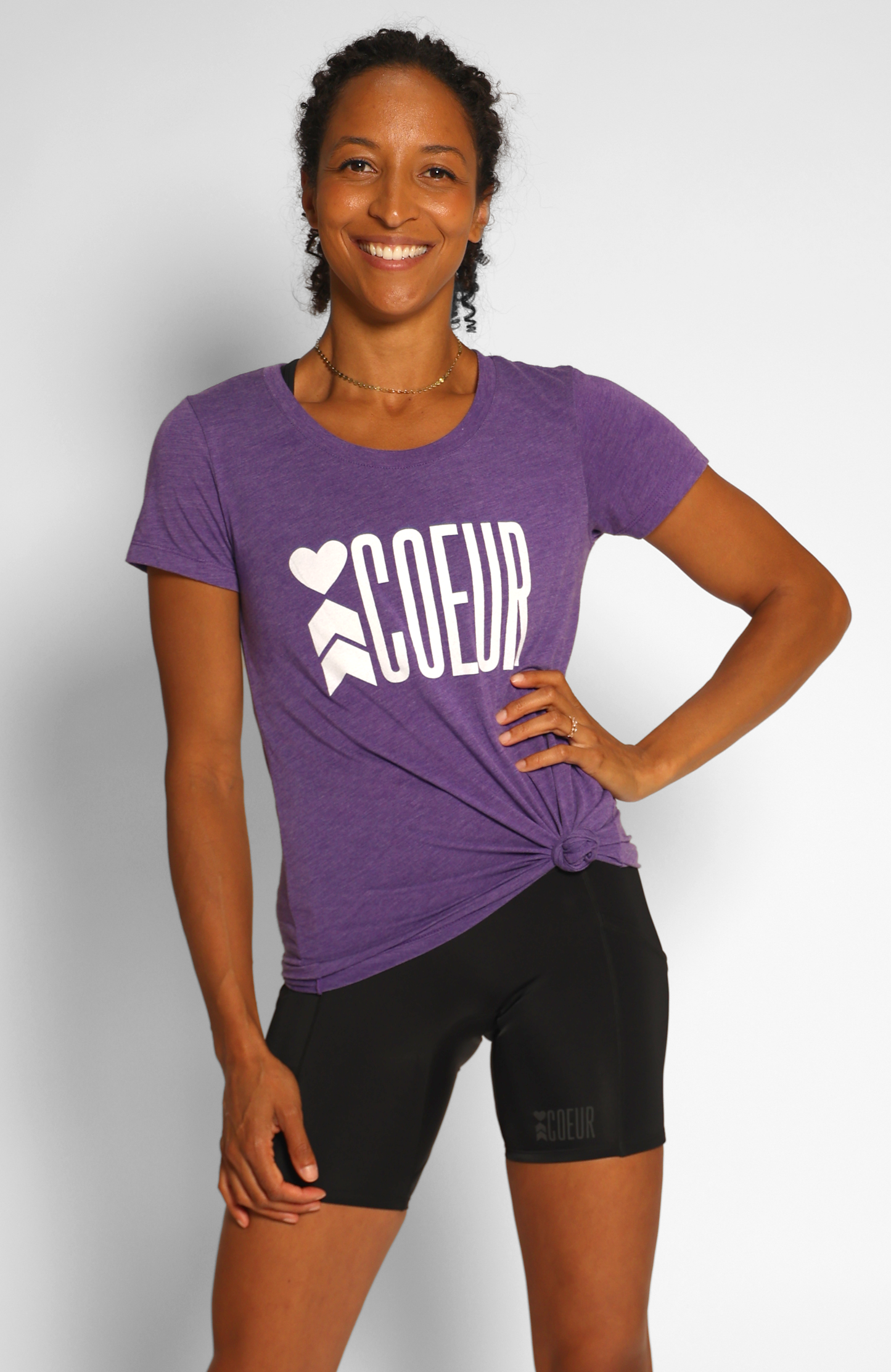 Coeur Sports Tank Purple Logo Tee
