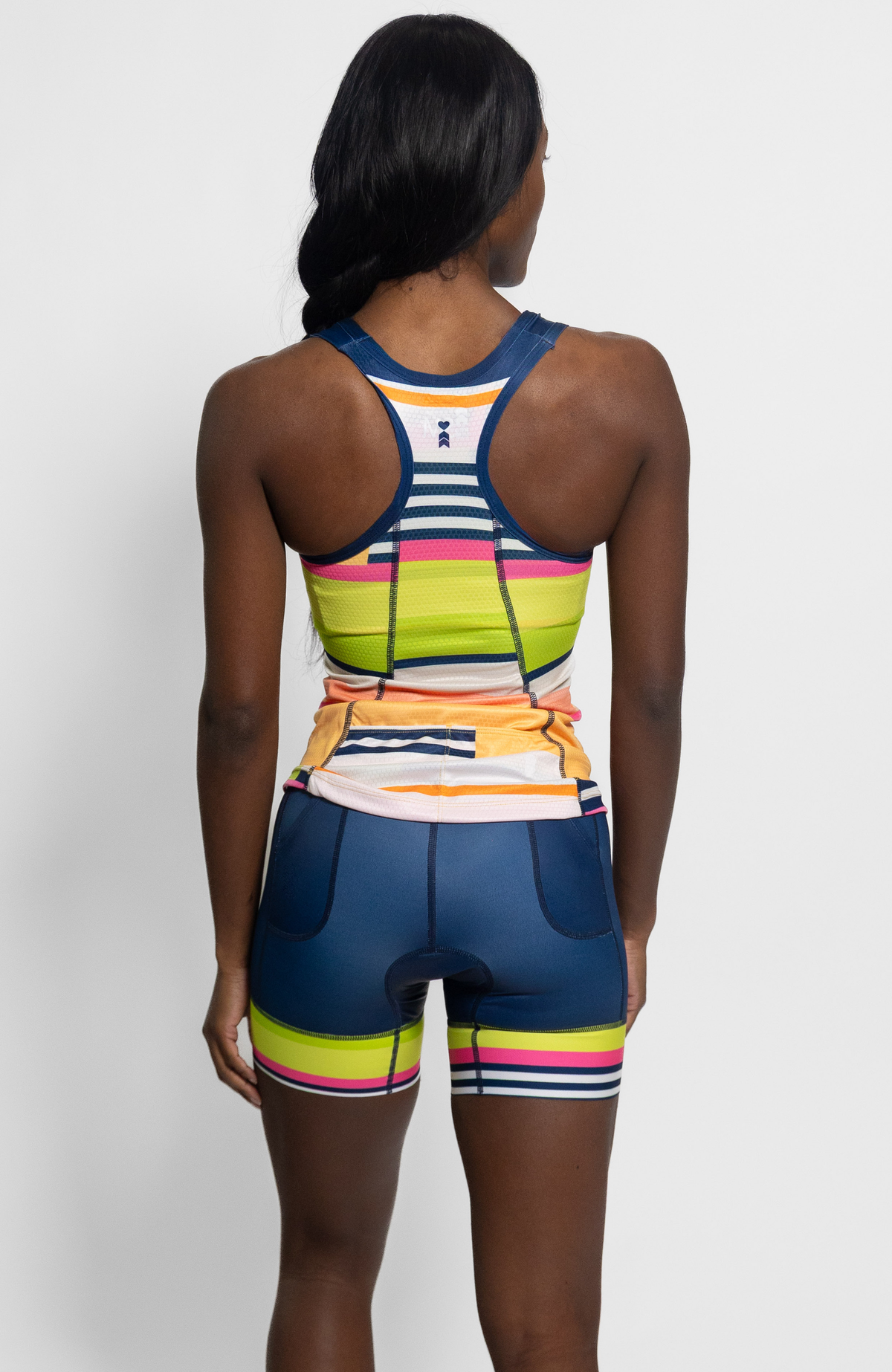 Coeur Sports Tri Tank Triathlon Tank Top with Shelf Bra in Meridian
