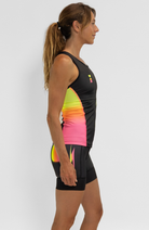 Coeur Sports Tri Tank Triathlon Tank Top with Shelf Bra in Voltage