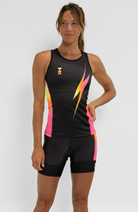 Coeur Sports Tri Tank Triathlon Tank Top with Shelf Bra in Voltage