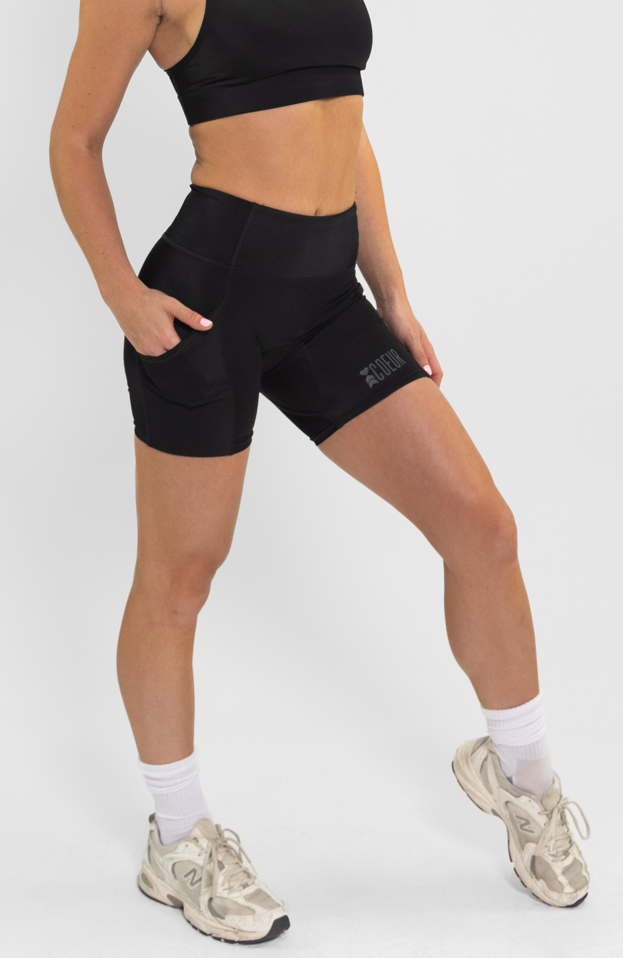 Coeur Sports 5 Inch Fitted Run Short 5" Fitted Run Shorts with Pockets in Little Black
