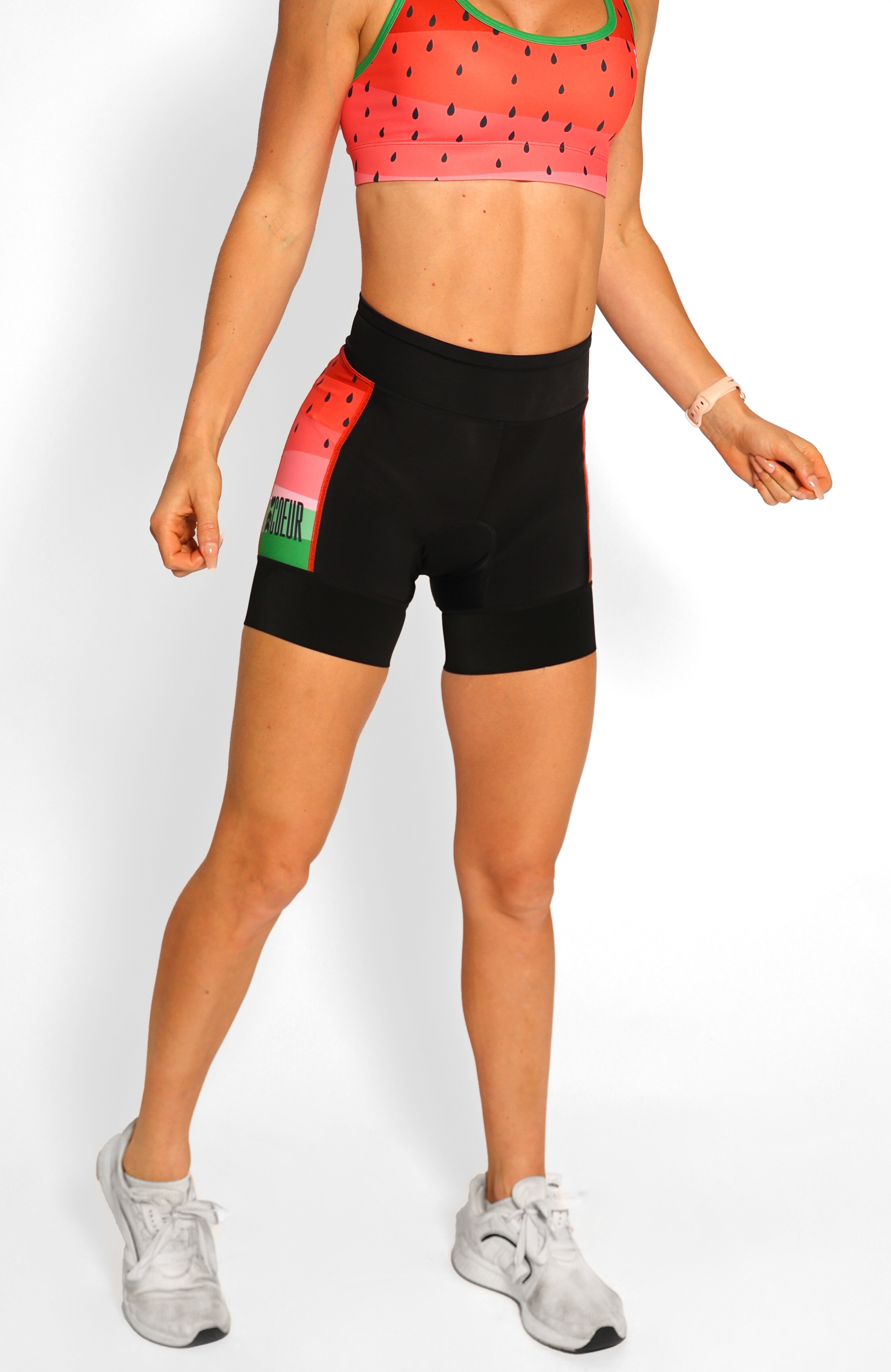 Coeur Sports 5 inch Powerband Tri Short Watermelon Women's 5" Triathlon Shorts