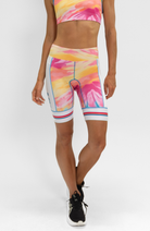 Coeur Sports 8 Inch Powerband Tri Short Women's 8" Triathlon Shorts in Aloha