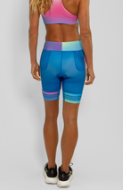 Coeur Sports 8 Inch Powerband Tri Short Women's 8" Triathlon Shorts in Euphoria