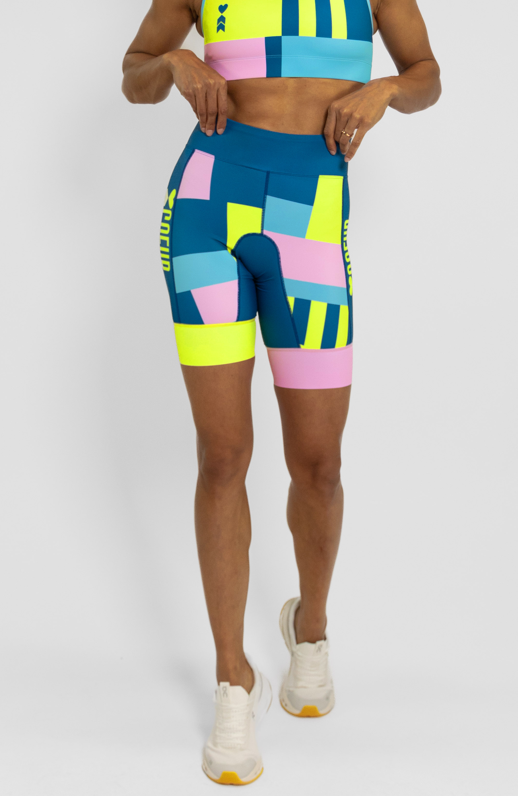 Coeur Sports 8 Inch Powerband Tri Short Women's 8" Triathlon Shorts in Flagship