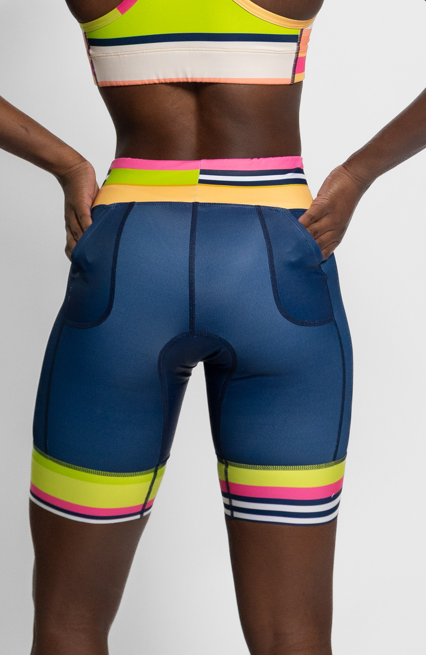 Coeur Sports 8 Inch Powerband Tri Short Women's 8" Triathlon Shorts in Meridian