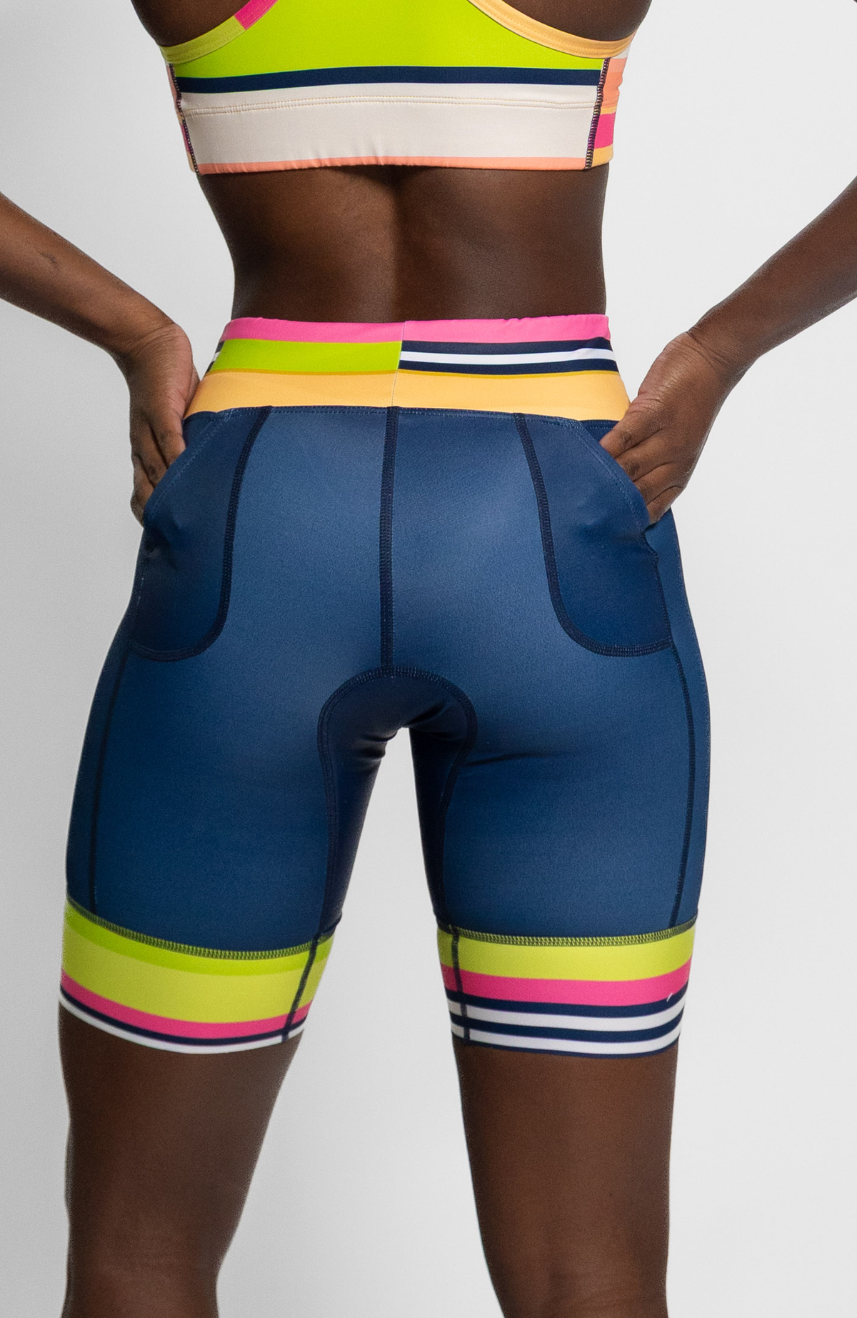 Coeur Sports 8 Inch Powerband Tri Short Women's 8" Triathlon Shorts in Meridian