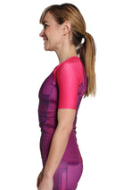 Coeur Sports Aero Tri Top Deep Purple Women's Sleeved NO ZIP Triathlon Aero Top