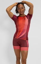Coeur Sports Aero Tri Top Women's Sleeved Aero Top in Sunburst