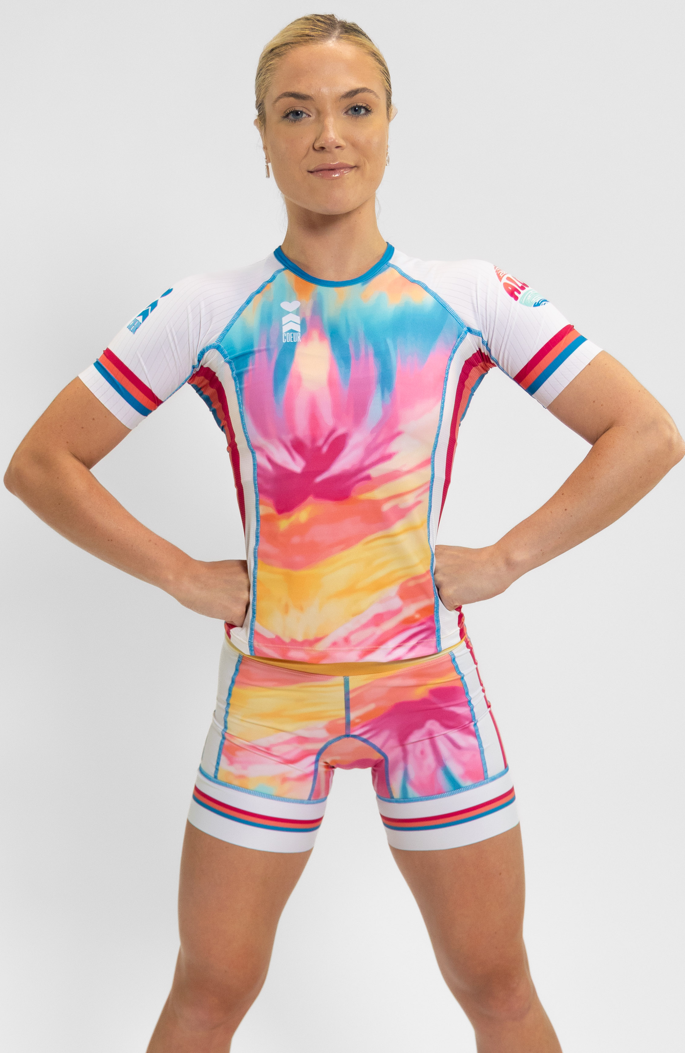 Coeur Sports Aero Tri Top Women's Sleeved Triathlon Aero Top in Aloha