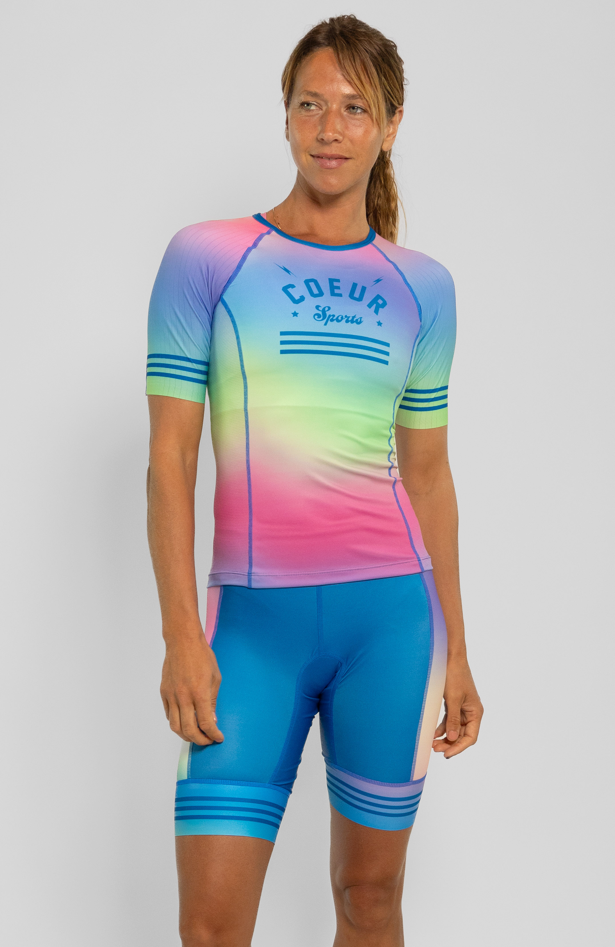 Coeur Sports Aero Tri Top Women's Sleeved Triathlon Aero Top in Euphoria