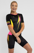 Coeur Sports Aero Tri Top Women's Sleeved Triathlon Aero Top in Voltage