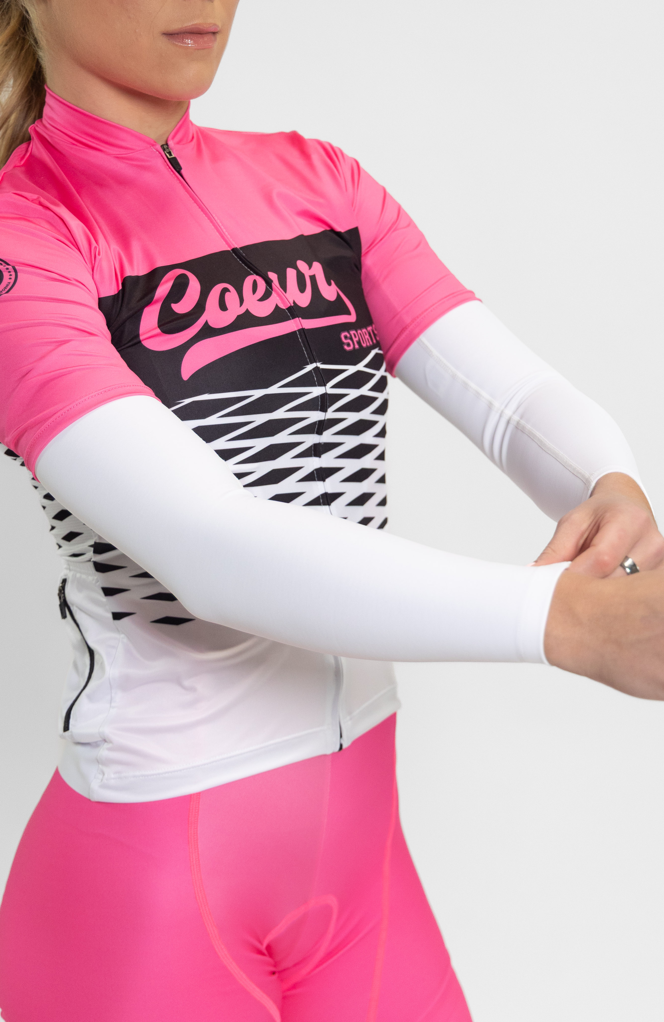Thermal Arm Warmers in White – Coeur Sports Thermal Arm Warmers in White – Coeur Sports