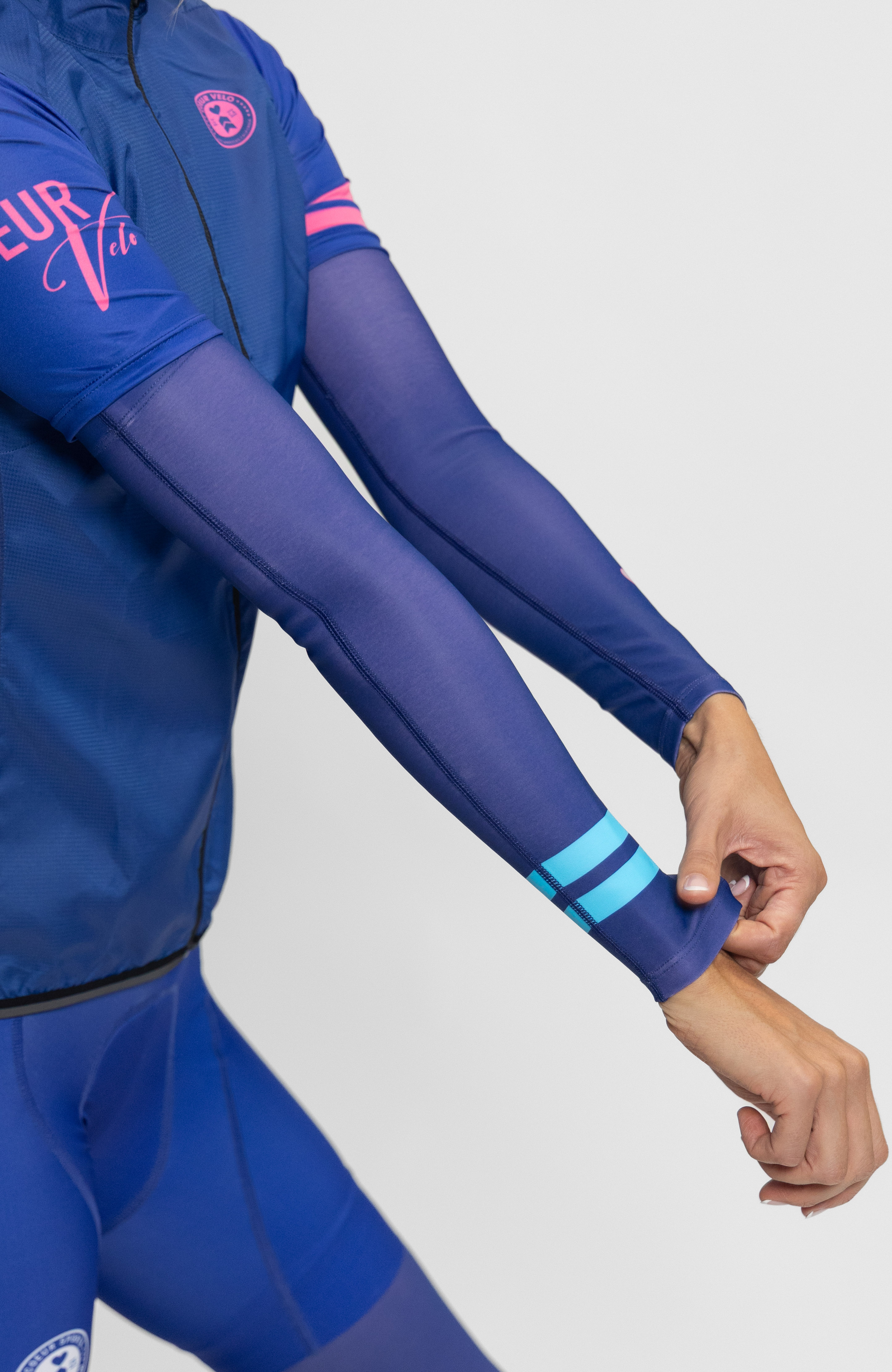 Coeur Sports Arm Warmer Thermal Arm Warmers in Wavelength