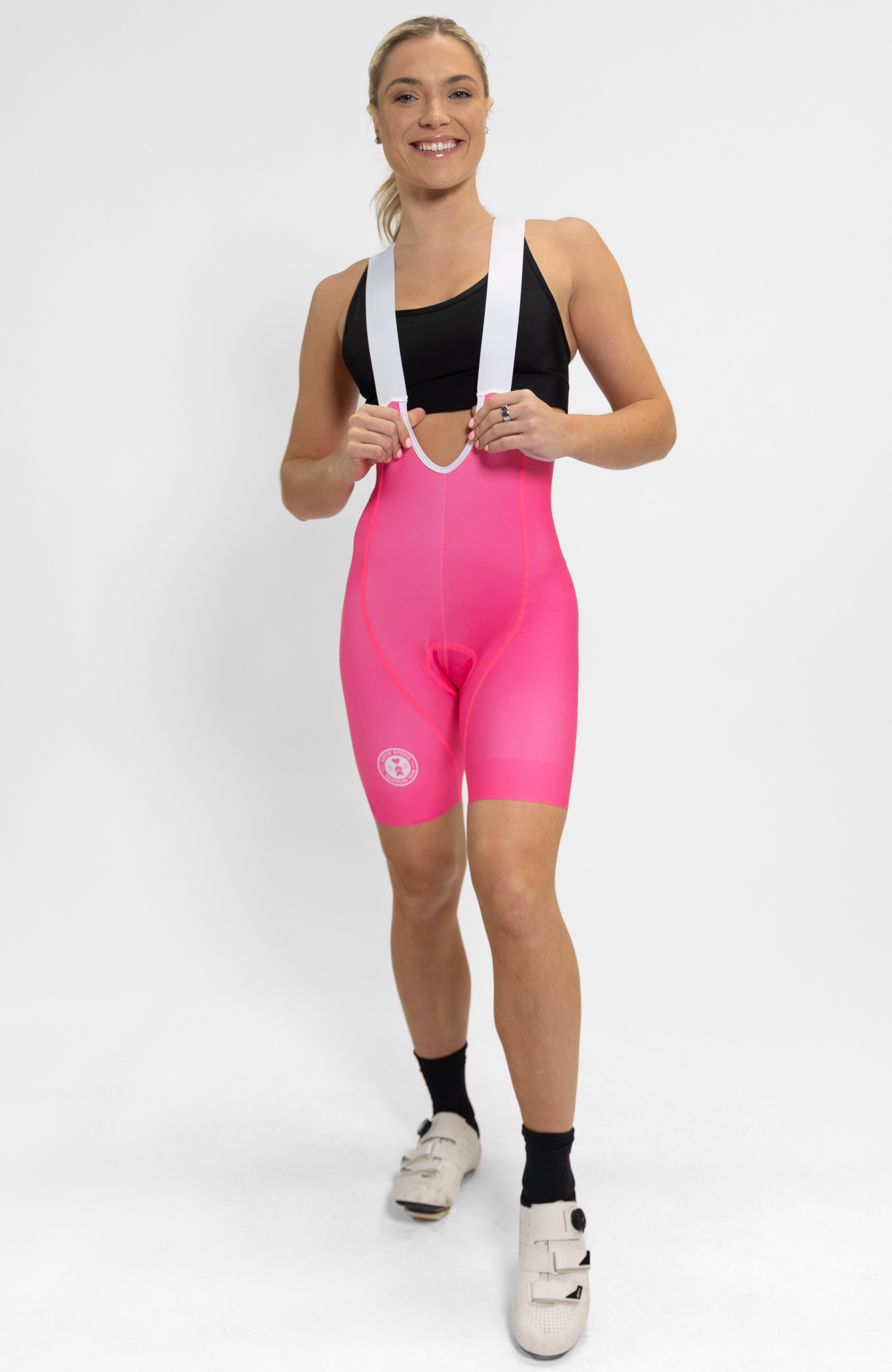 Coeur Sports Bib Short Women's EZ Drop Cycling Bibs in Bubblegum