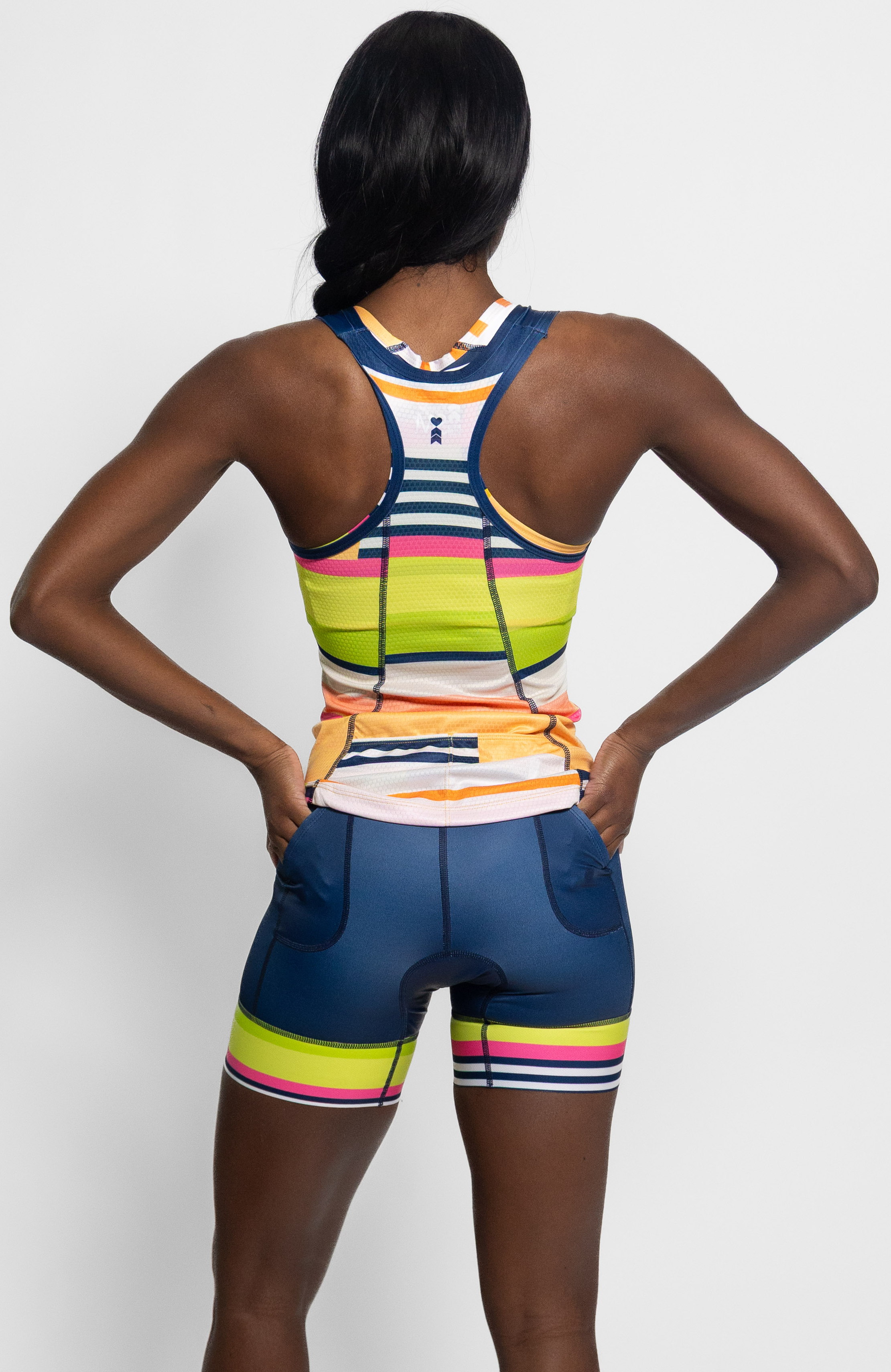 Coeur Sports Braless Tri Tank Braless Triathlon Tank Top in Meridian