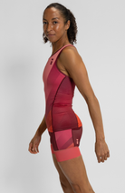 Coeur Sports Braless Tri Tank Braless Triathlon Tank Top in Sunburst