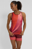 Coeur Sports Braless Tri Tank Braless Triathlon Tank Top in Sunburst