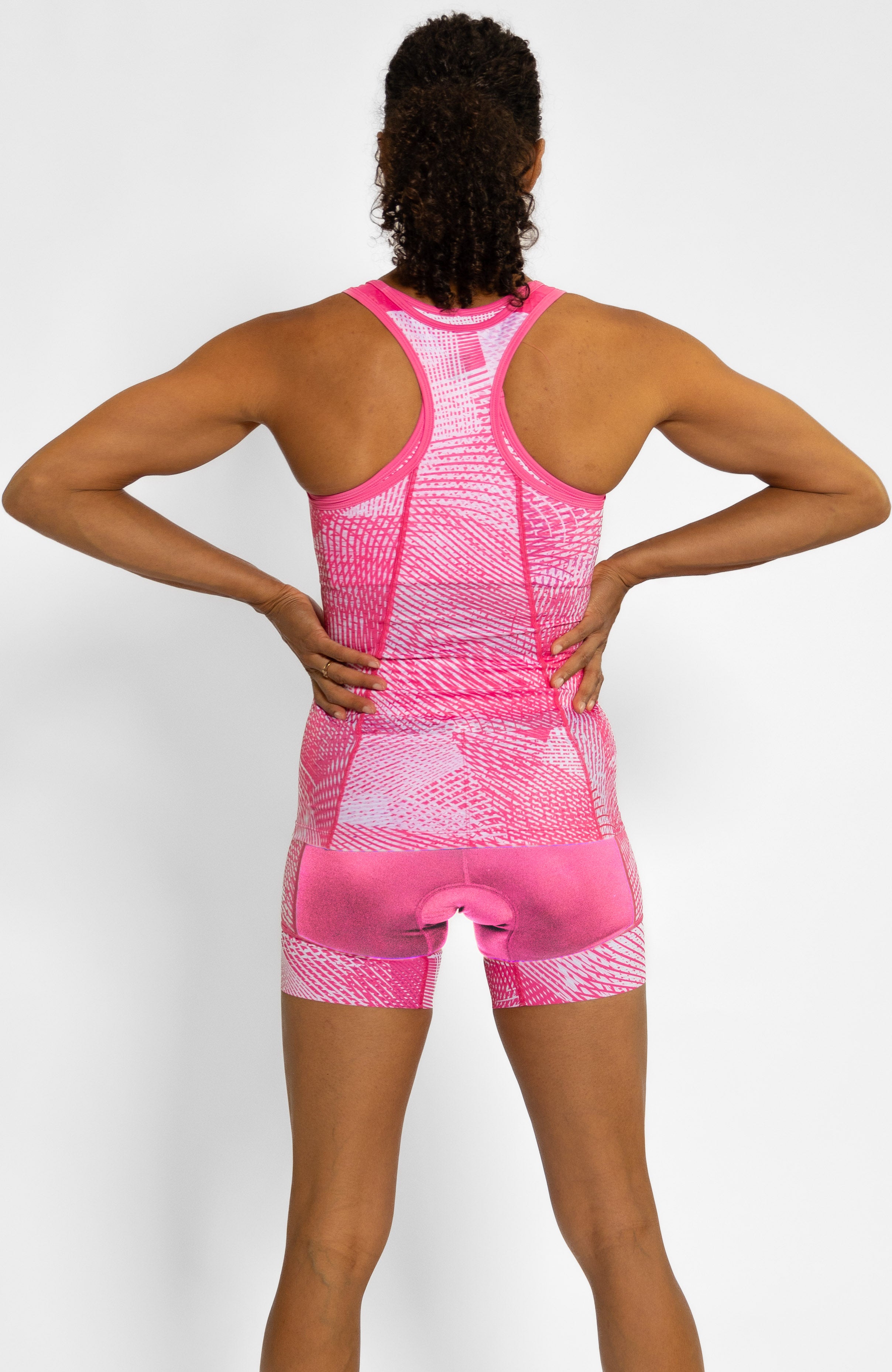 Coeur Sports Braless Tri Tank Women's Braless Triathlon Tank Top in Crystallized