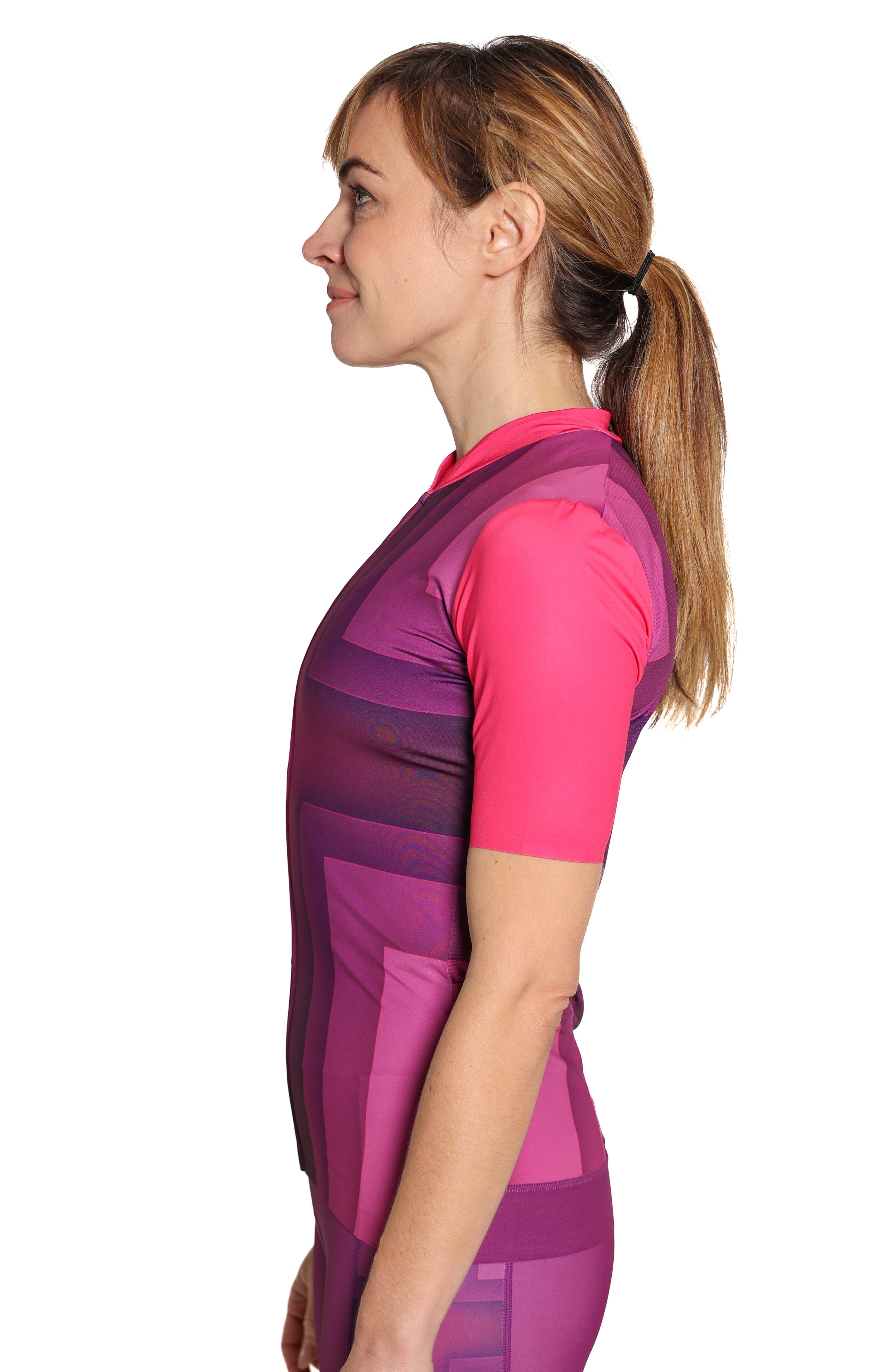 Pink womens cycling jersey online