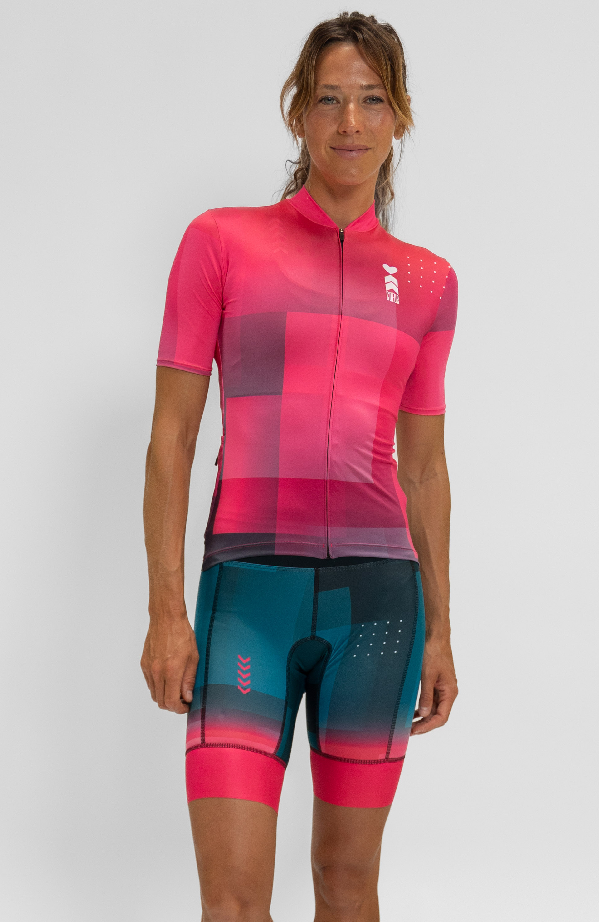 Women's Cycling Jersey in Bougainvillea – Magenta/Teal