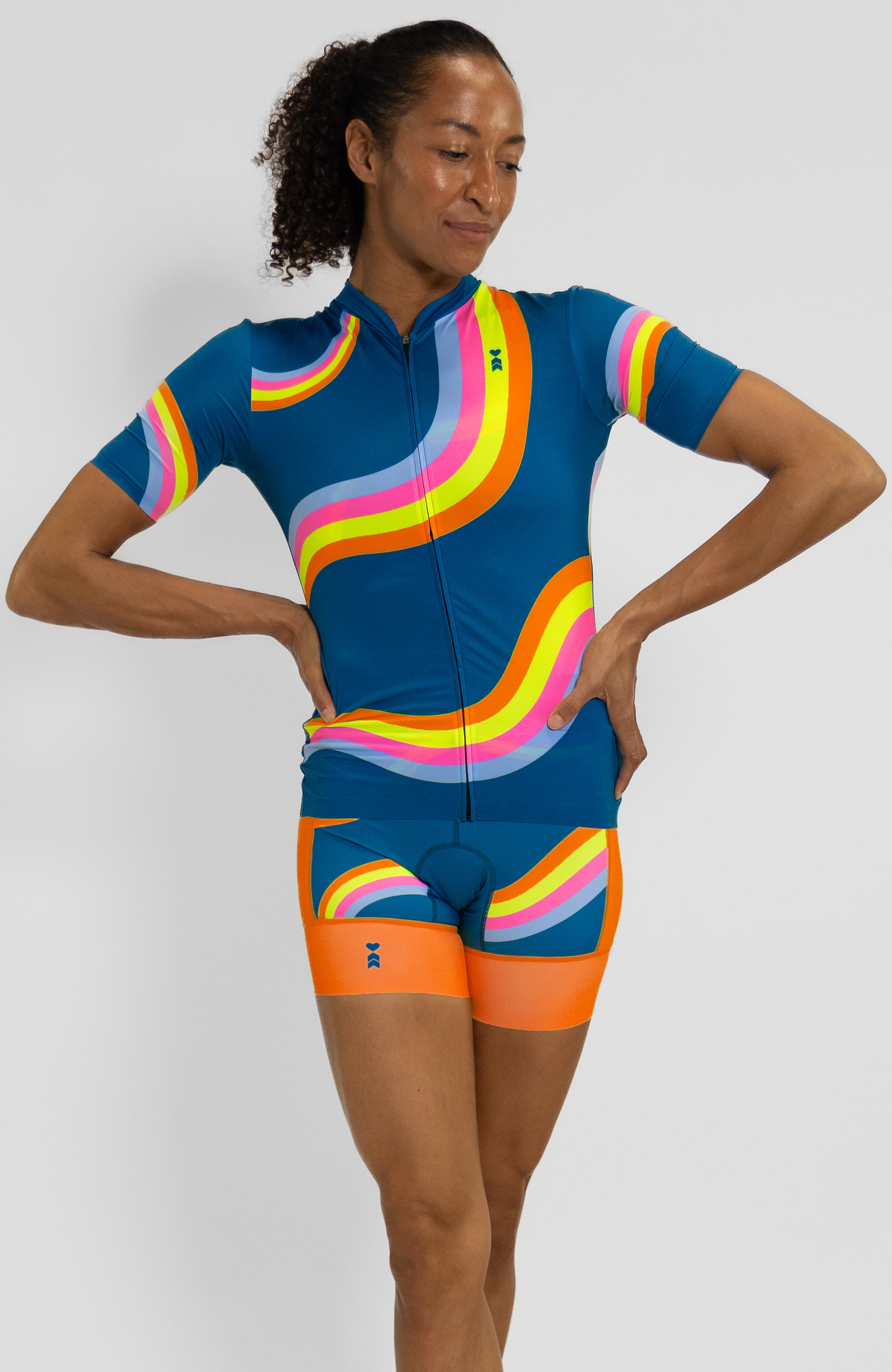 Coeur Sports - Women's Cycling Jersey In Groovy In Blue