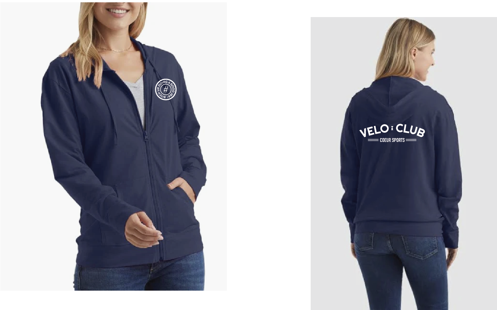 Coeur Sports Hoodie Velo Club Zip Up Hoodie