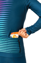 Coeur Sports Long Sleeve Cycling Jersey Thermal Cycling Jersey in Marine Layer