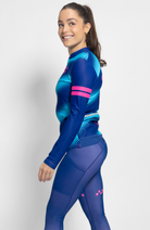 Coeur Sports Long Sleeve Cycling Jersey Thermal Cycling Jersey in Wavelength