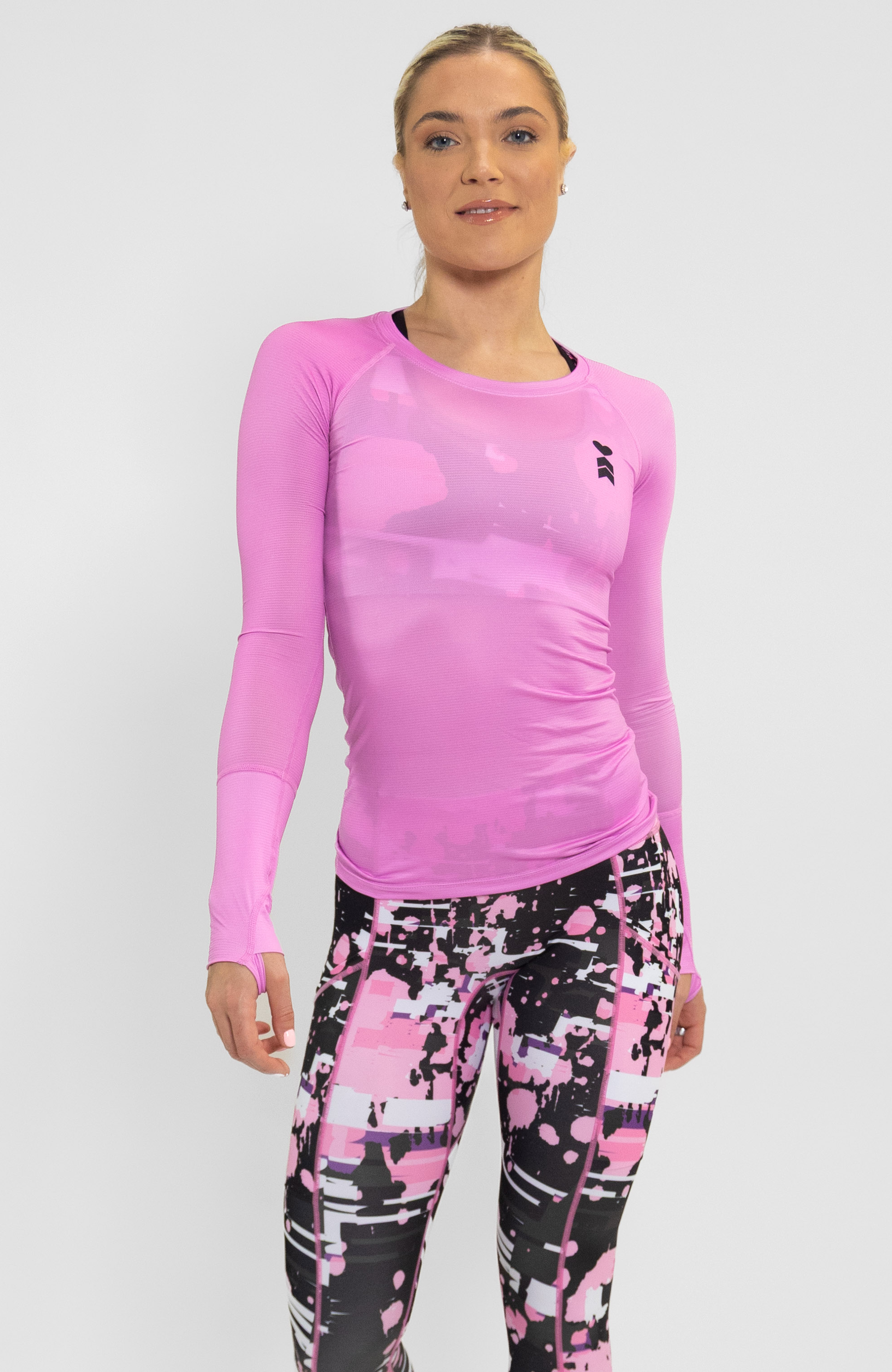 Coeur Sports Long Sleeve Run Top The Element Long Sleeve Run Top in Hard Candy