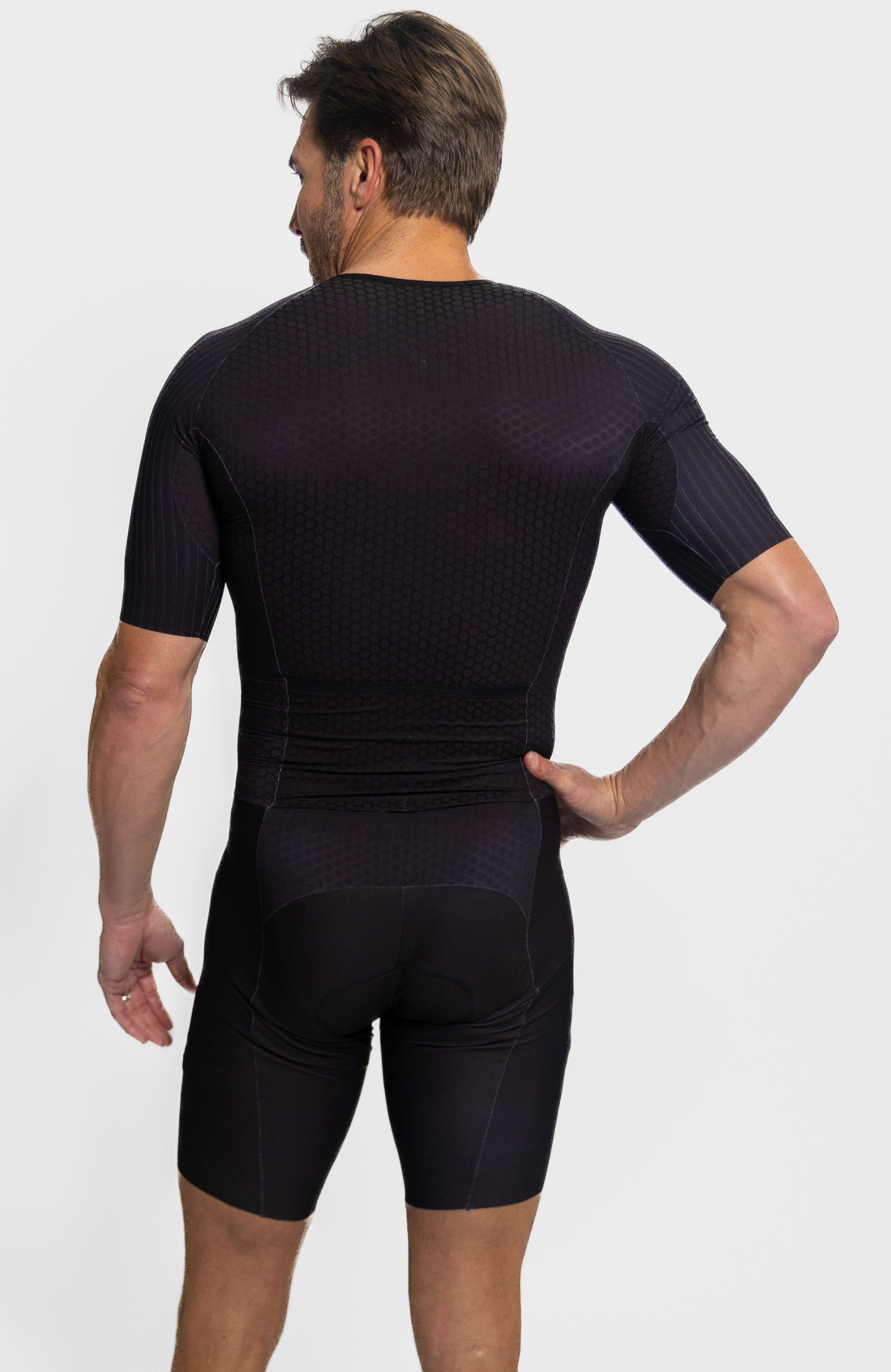 Coeur Sports MENS TRI SUIT SEPARATING ZIPPER Shadowblade Tri Suit in Black