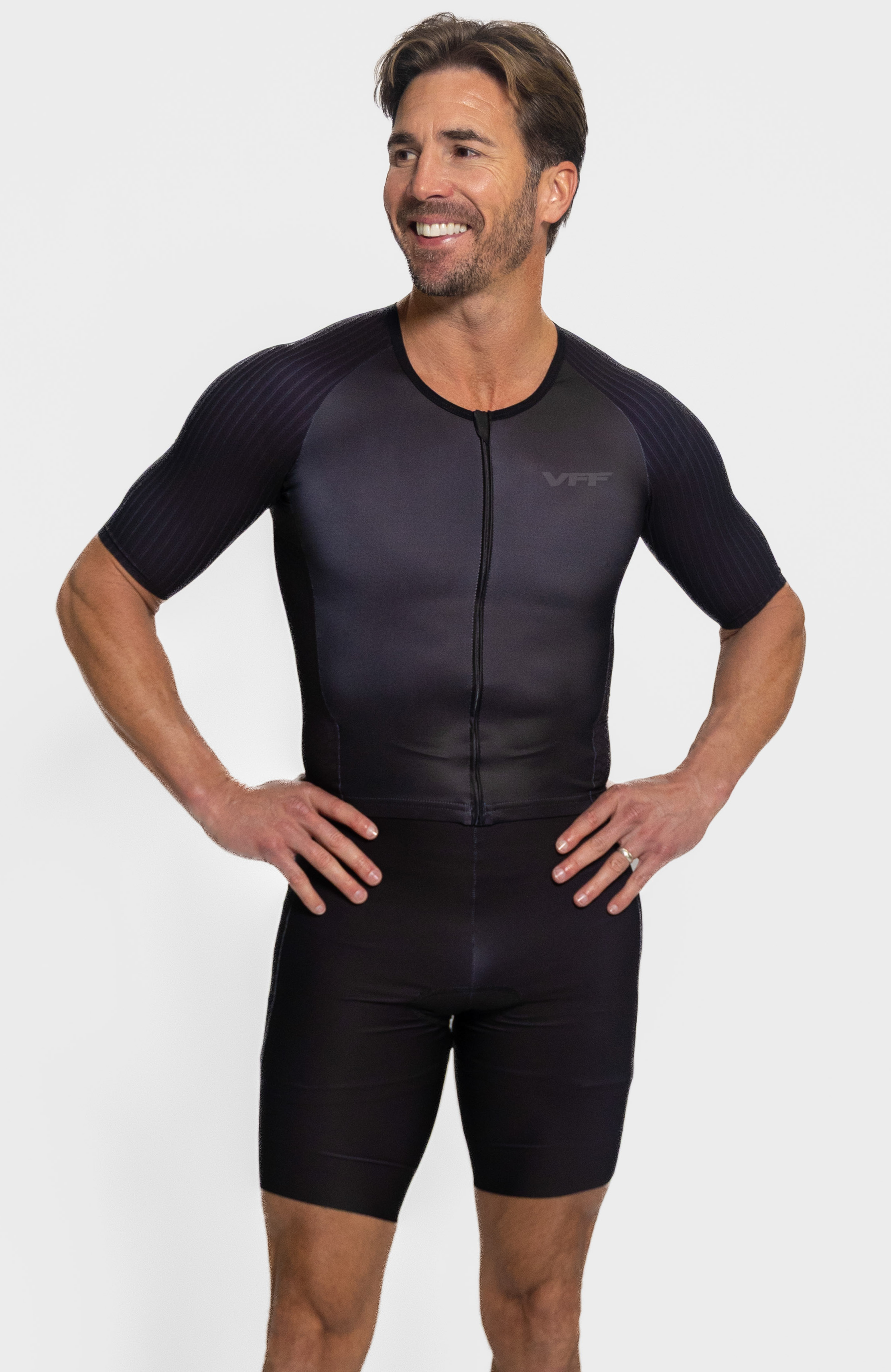 Coeur Sports MENS TRI SUIT SEPARATING ZIPPER Shadowblade Tri Suit in Black