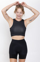 Coeur Sports Run Crop Top Little Black Women's Running Tech Crop